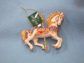 Adler White Carmel Style Carousel Horse