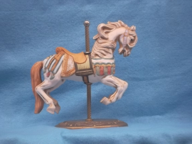 White Carmel Carousel Horse