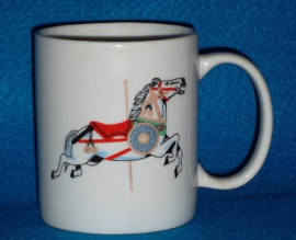 Mug- White Jumper Horse